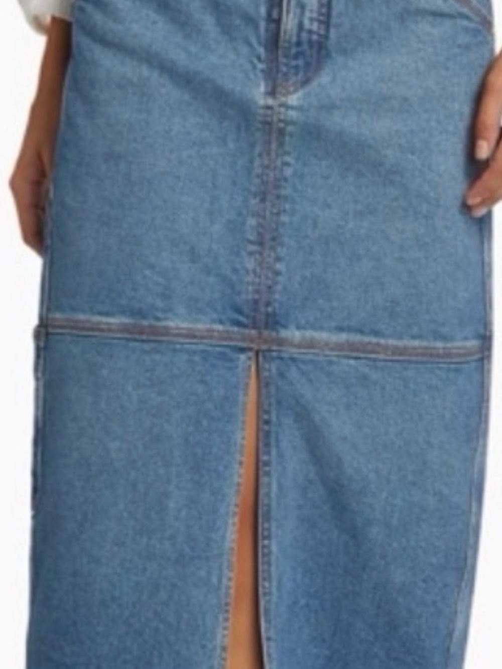 A.L.C. Light Blue Denim Skirt with Front Seam Detail